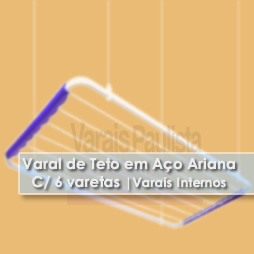 Varais internos | Varal de Teto em Aço 6 varetas Ariana – Varais Paulista